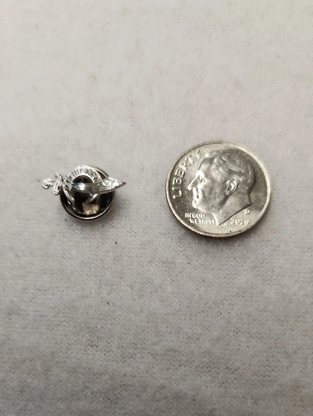 Vintage 14K White Gold Masonic Shriners Scimitar Crescent Moon Lapel Pin Brooch